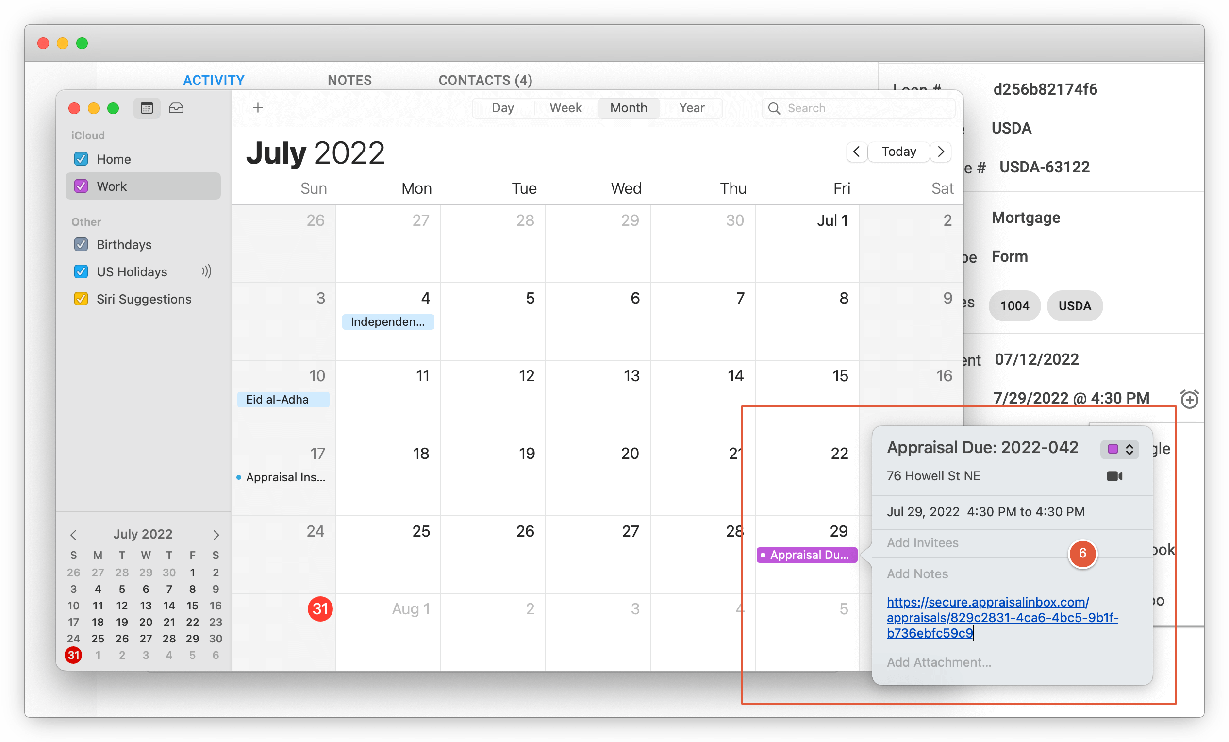 Manually sync dates to your calendar Appraisal Inbox